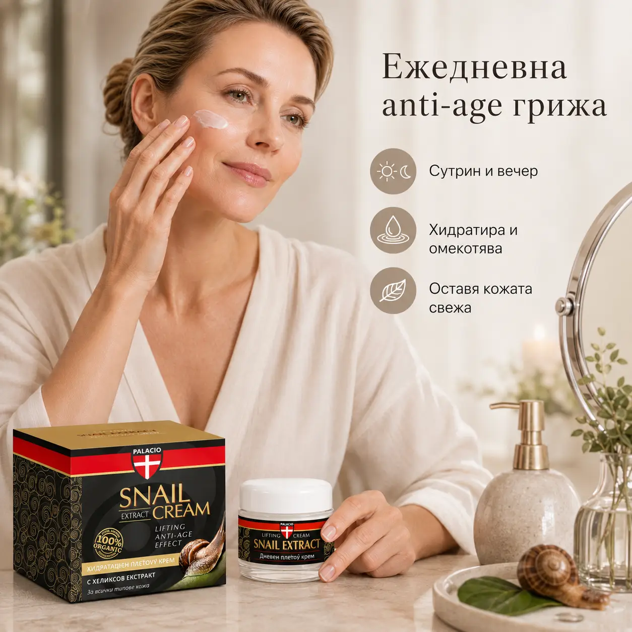 PALACIO Snail Extract Anti-age Face Cream Крем с охлюв 50 мл