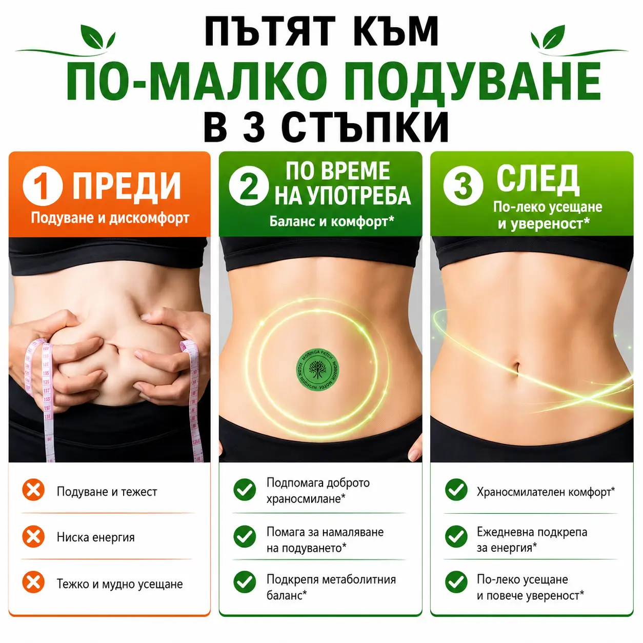 Моринга пачове за метаболитен баланс и контрол на апетита - 30 броя