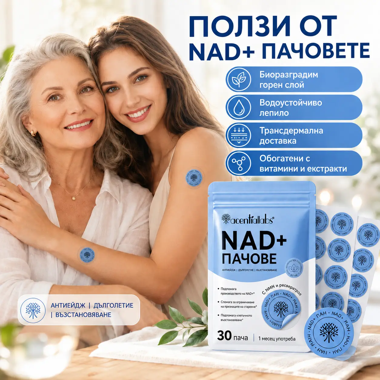 Пачове NAD+ за ежедневна енергия и тонус - 30 броя