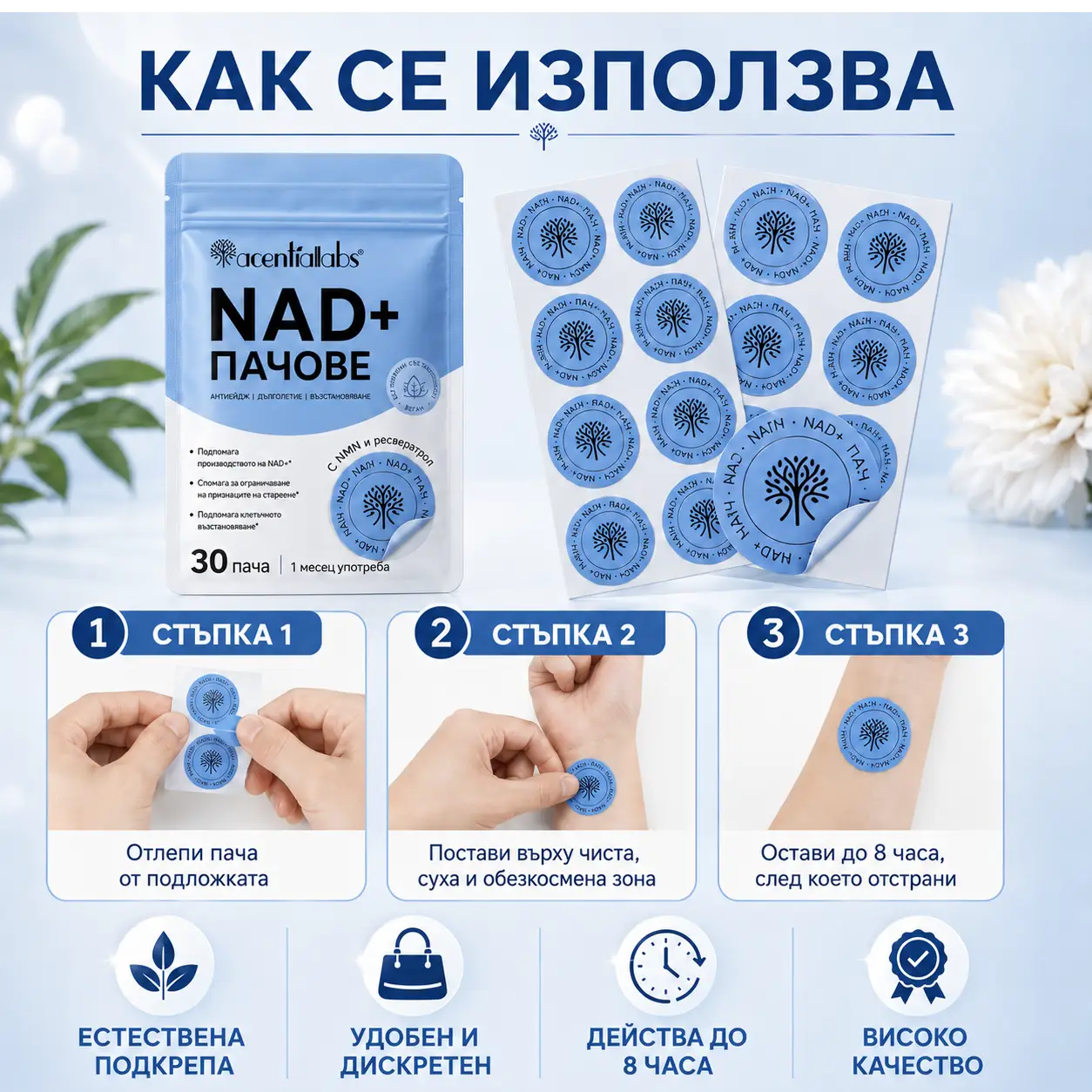 Пачове NAD+ за ежедневна енергия и тонус - 30 броя