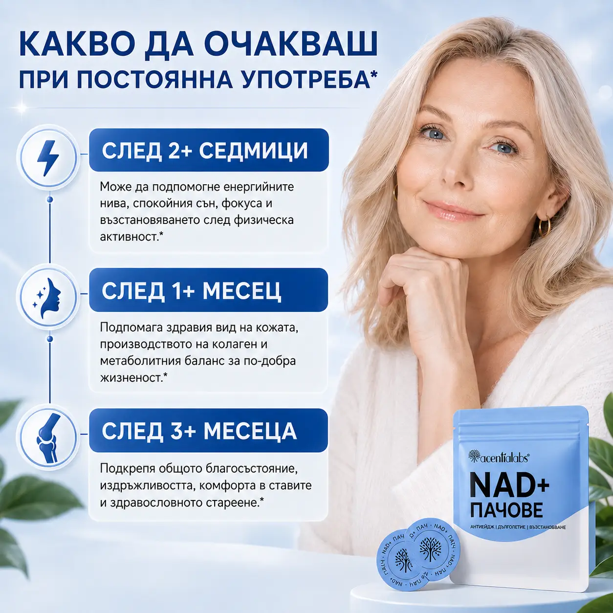 Пачове NAD+ за ежедневна енергия и тонус - 30 броя